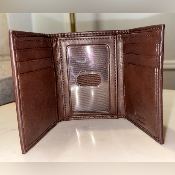 Levi's Dark Brown Leather Trifold Wallet (EUC) - Picture 2 of 3